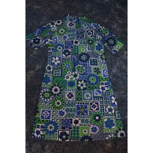 VTG handmade floral MOD mini dress